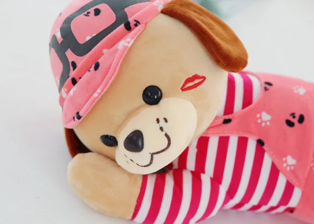 Cute Soft cushion stuffed PP Cotton doll kids birthday gif hat dog plush toys dog lovers pillow