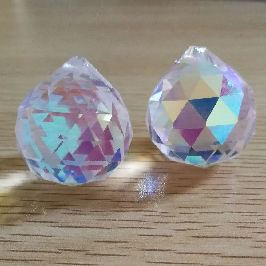Crystal Coating AB Crystal Faceted hanging Ball for Chandelier lighting parts decoration
