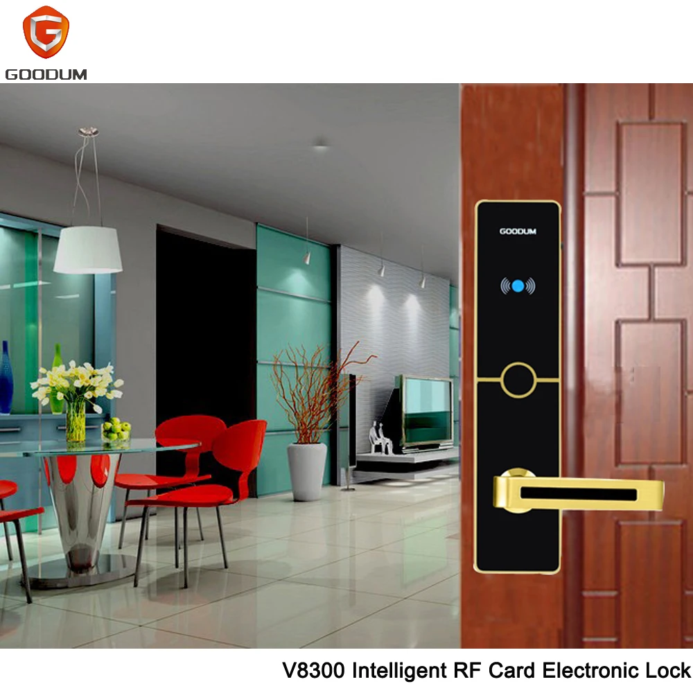 
Goodum Wholesale rf card smart hotel door lock with deadbolt 
