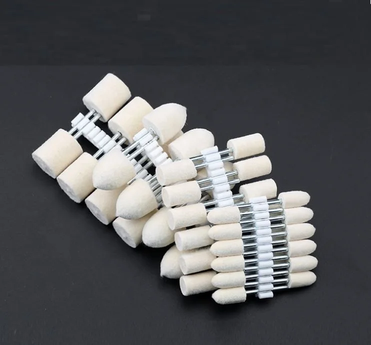 6mm Grinding Tools Cone Wool Felt Polishing  Mounted Point For Gemstone Polishing Tools