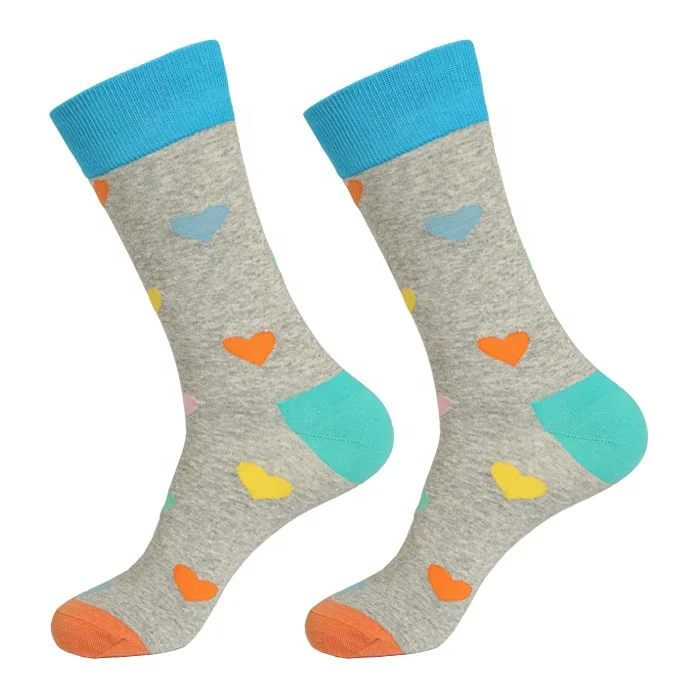 
High quality fashion business men happy tube socks with custom logo 