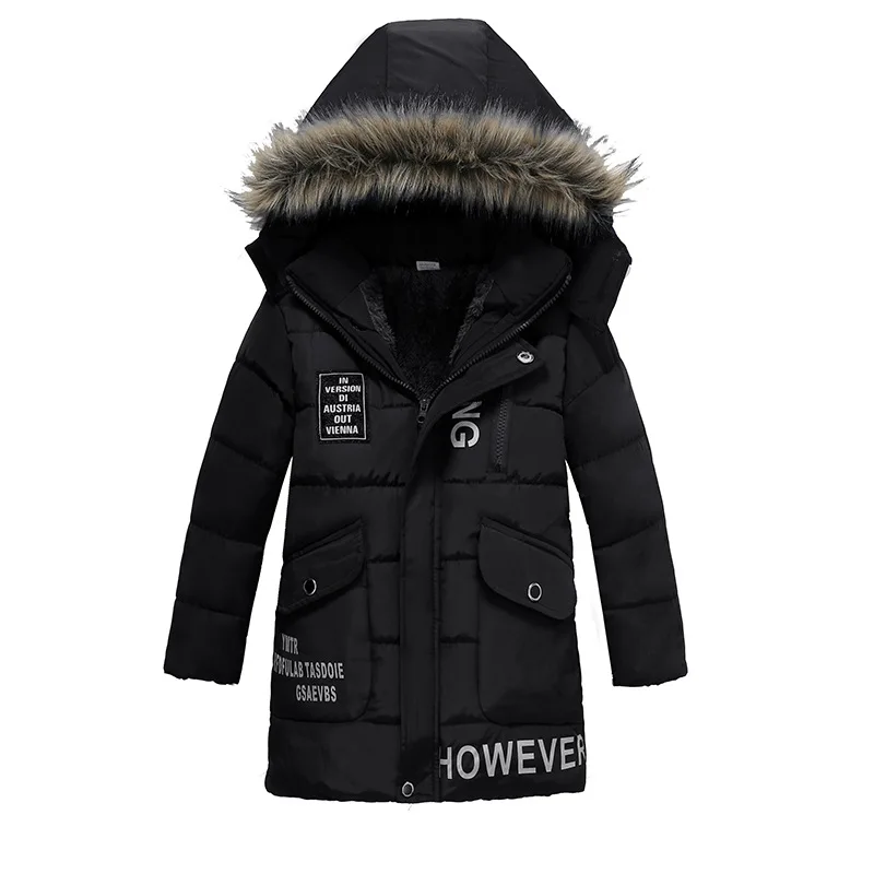 
Boy winter detachable hooded letter printed cotton coat wholesale 