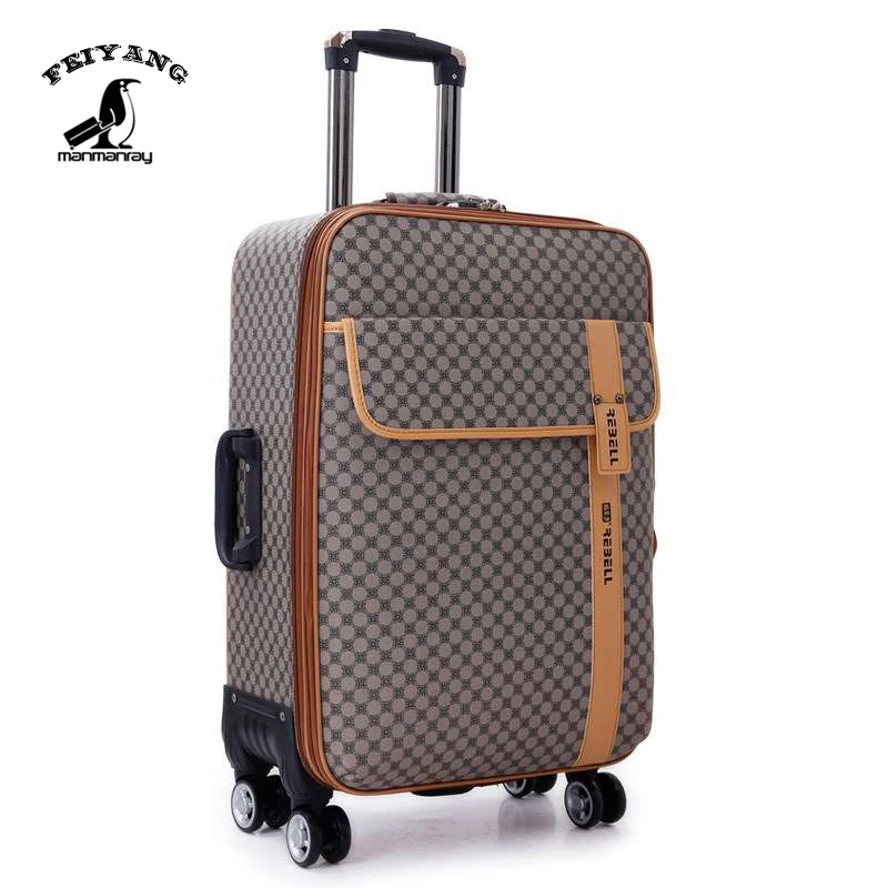 Soft PU Travel Luggage trolley luggage/bag for business travel suitcase