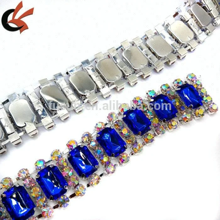 Factory wholesale carnival garment hair pieces rhinestone trimming