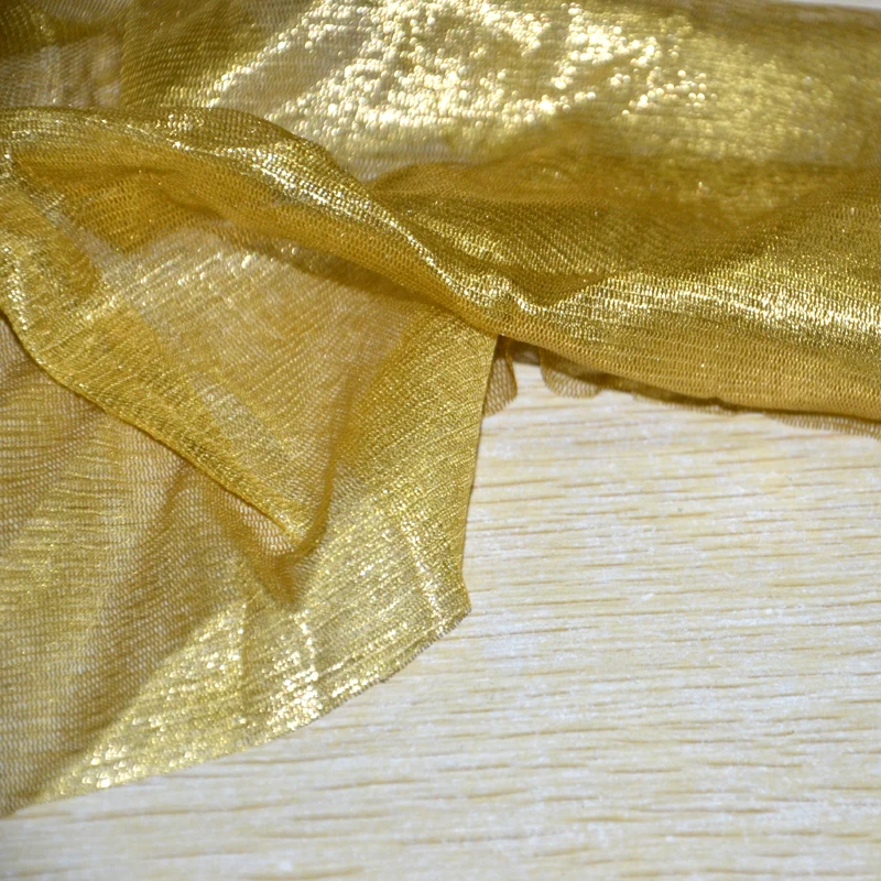 Шелковая блестящая шелковая Тюлевая ткань gossamer с фольгой