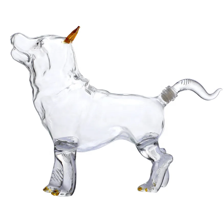 big capacity animal shape dog design borosilicate glass wine bottle