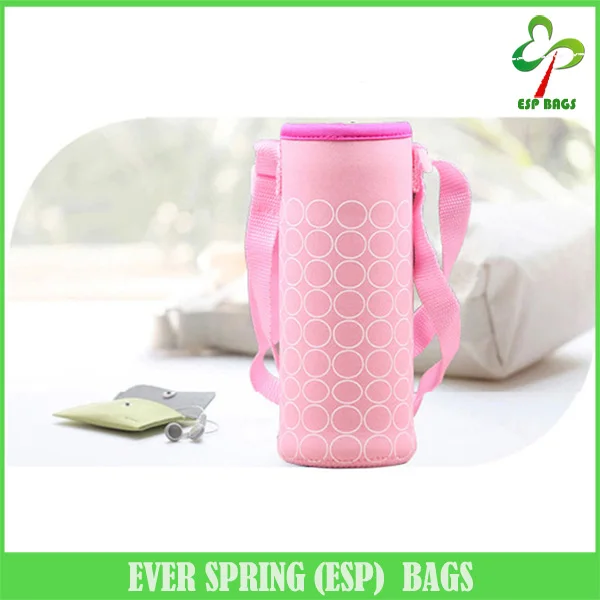 Wholesale thermos neoprene water bottle cover, protective water bottle carrier, 500ml bottle holder with shoulder strap