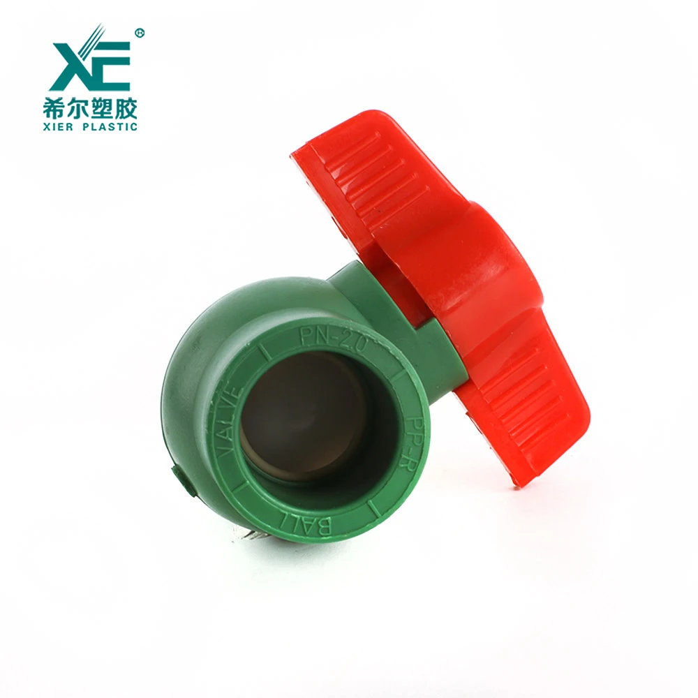 Бесплатный образец, высококачественный пластиковый шаровой кран ppr зеленого цвета 1/2-2 дюйма 25 мм