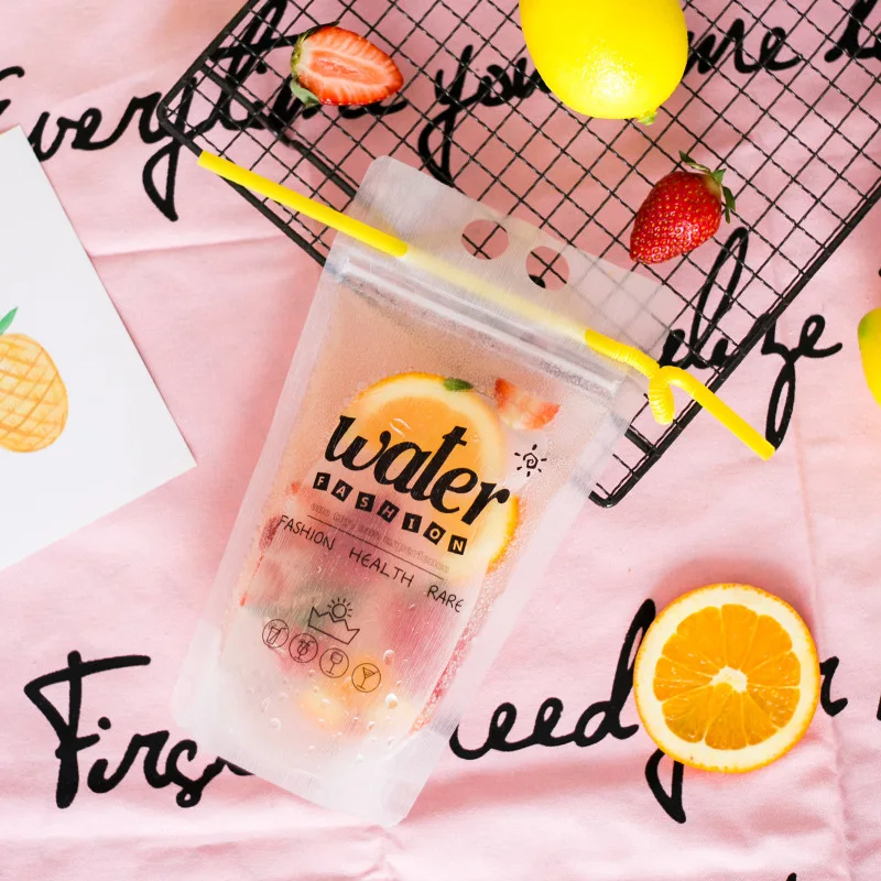 Customized Standing Juice Drink Pouch With Straw, Gravure Printing Plastic Beverage Packing Bag, OEM Bags