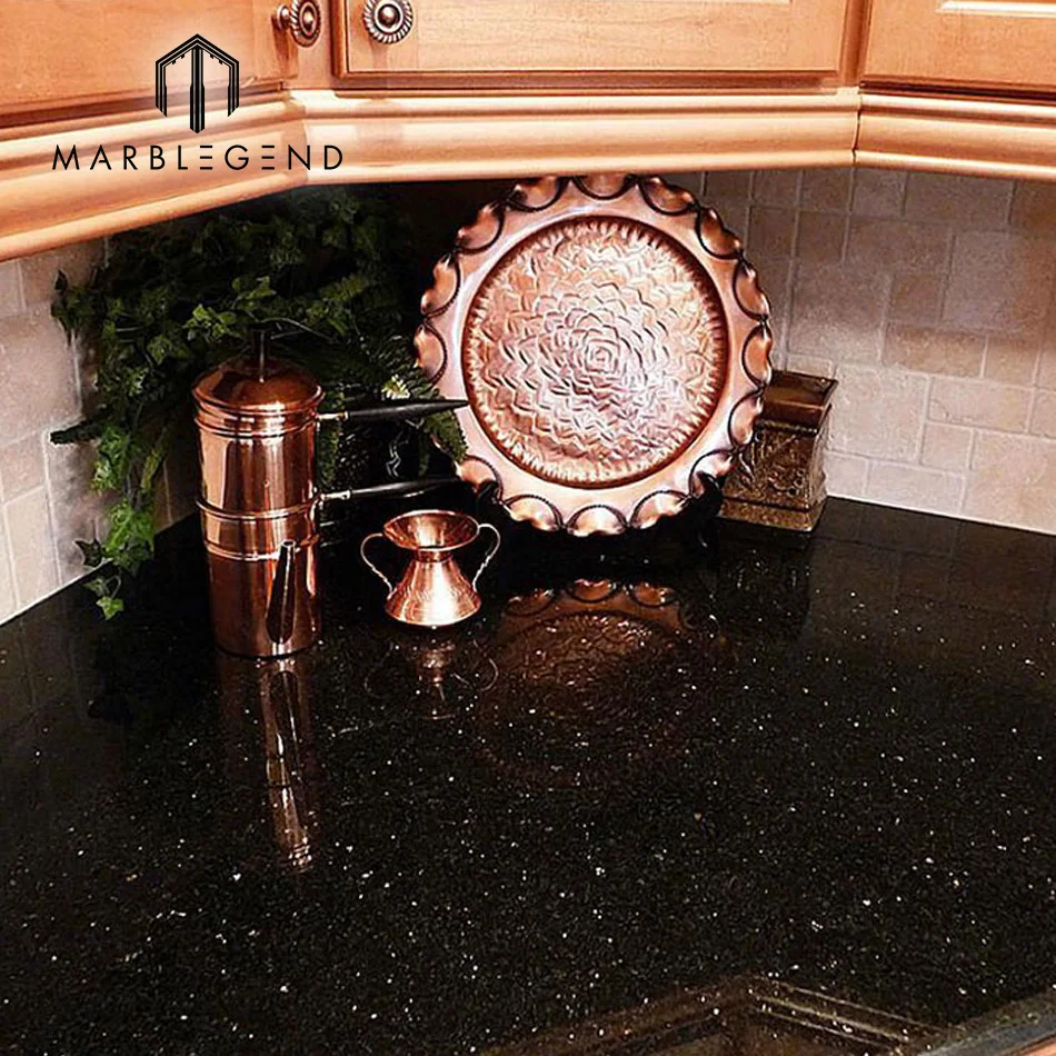 
Indoor decoration material black galaxy granite kitchen countertop 