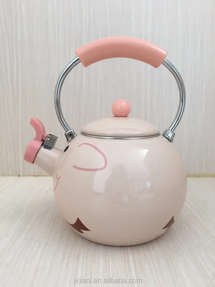 
Cute Piggy Style Kettle Enamel Kettle Whistling Kettle High Quality 