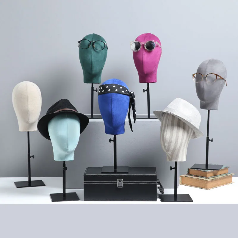 XINJI Metal Base Cloth Wrapped Fabric Mannequin Heads Model Head For Hat