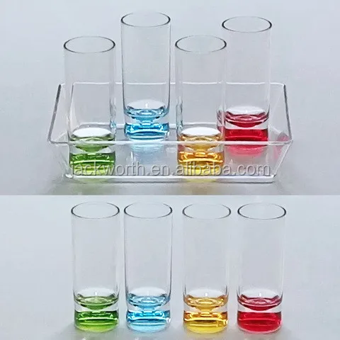 2 oz Acrylic Plastic Colored Shot Glasses