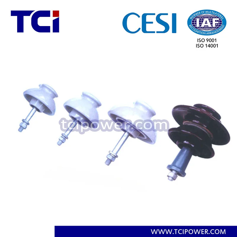 E95 Chinese manufacturer TCI high voltage porcelain pin insulator for Transmission line with spindle