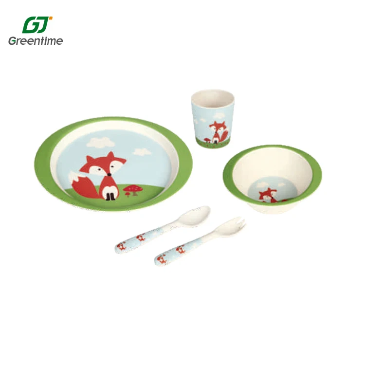 Kids Bowl Sub Salad Plate Plastic Tableware Cartoon Lunch Tray Dinnerware Set Food Tray Pla Bamboo Kids Plate For Kids