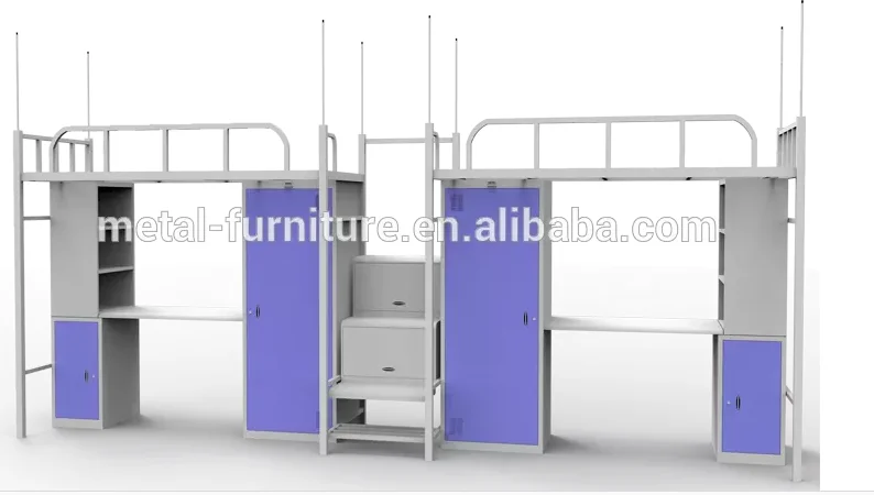 Dormitory Home Use 3 Tier Triple Metal Loft Bunk Bed Sale
