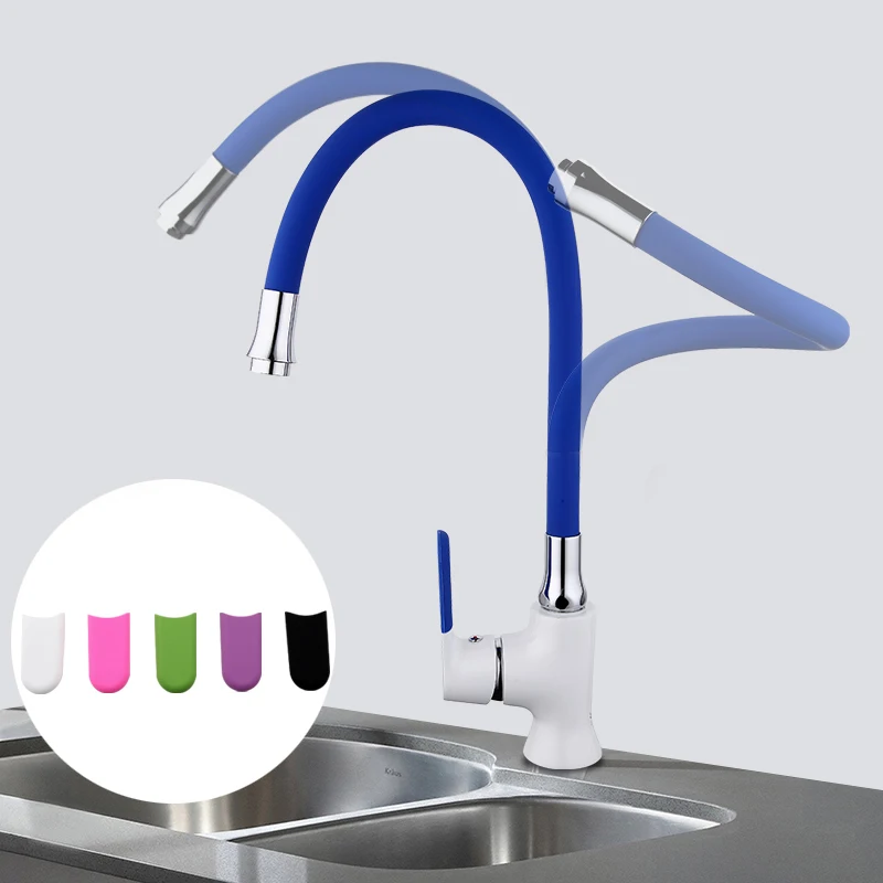 Frap Multi-color Silica Gel Nose Any Direction Kitchen Faucet Cold and Hot Water Mixer Torneira Cozinha F4034 7253