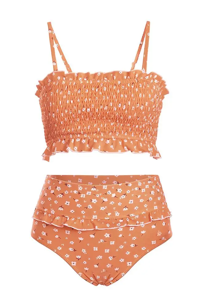 2019  New swimwear summer Floral bathing suits high waist women sexy bikini