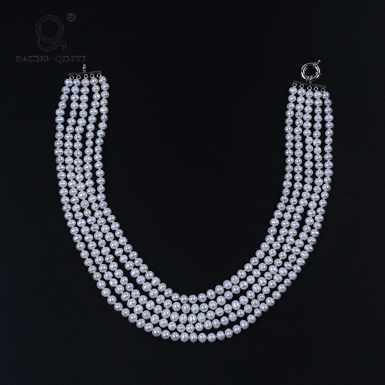 Fashionable Latest Designs 6-7mm White Freshwater Pearl Natural Pearl Necklace