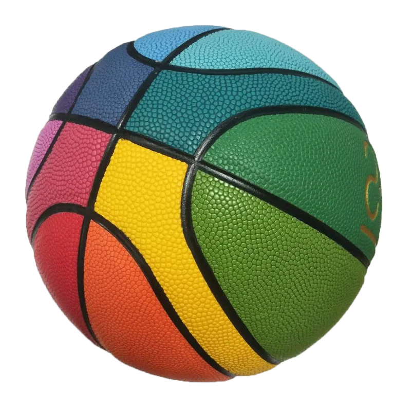 colorful customized pu leather moisture absorbing basketball size 7girls club training