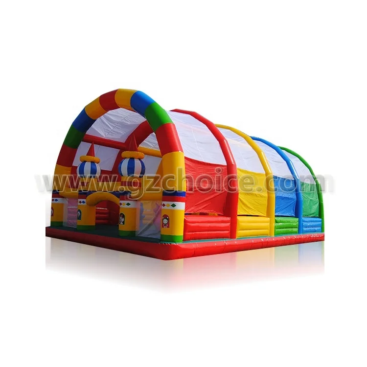 Giant Inflatable Obstacle Course with Large Climbing Wall Slide Super Combo Bounce House