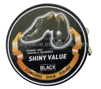High gloss brown leather shoe shine cream protector