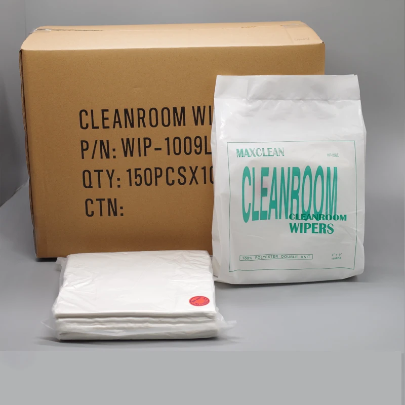 4x4 inch Laser Cut Clean Room Polyester Dry Wipes 120gsm