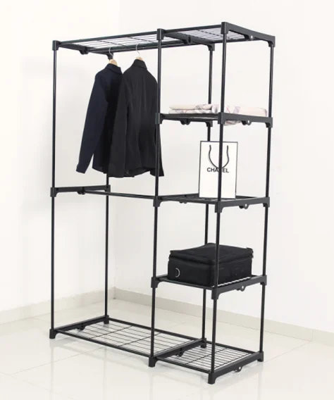 Closet organizer stainless steel cloth drying rack with large capacity for household