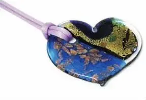 wholesale handmade Heart Shape eye flat round glass pendant necklace with leather cord chain