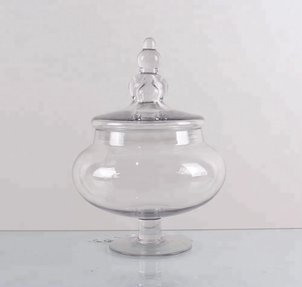 Glass Candy Jar 4pcs Stackable Glass Storage Jar for Candy Corn Nut