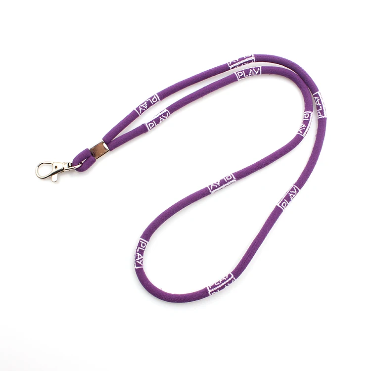 Cheap jacquard round cord rope lanyard custom woven neck strap