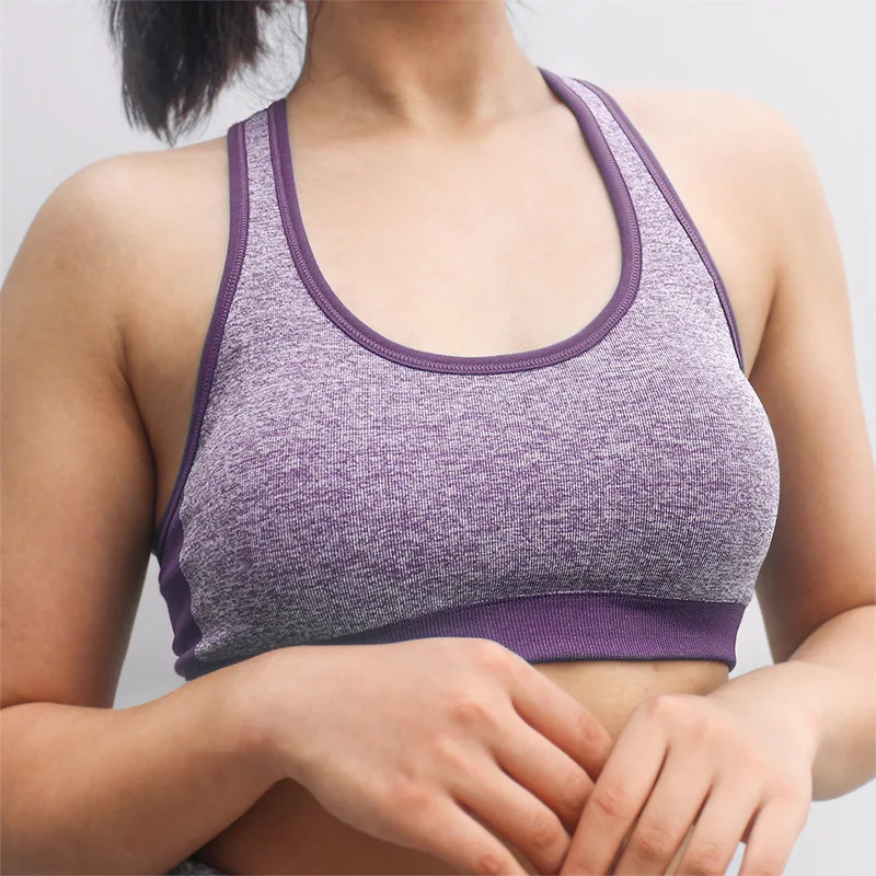 
Seaxy Racerback Custom Blank Sexy Yoga Seamless Push Up Blank Sports Bra 