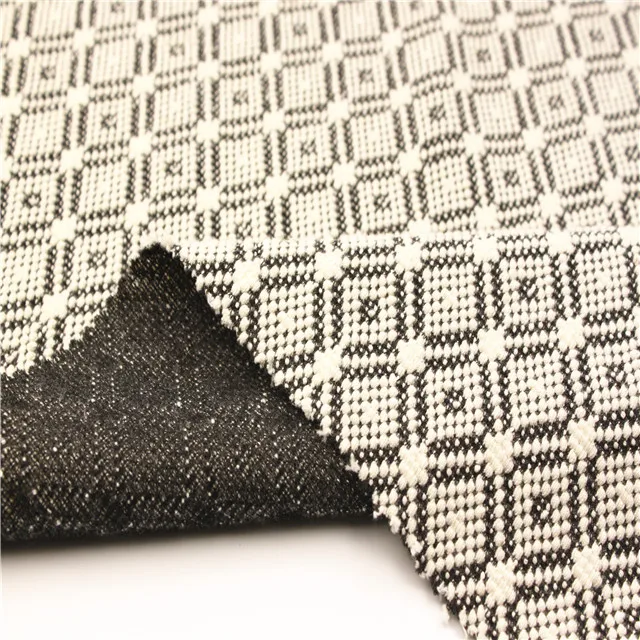 New trend black and white jacquard knitting  women skirt suit fabric for Garment