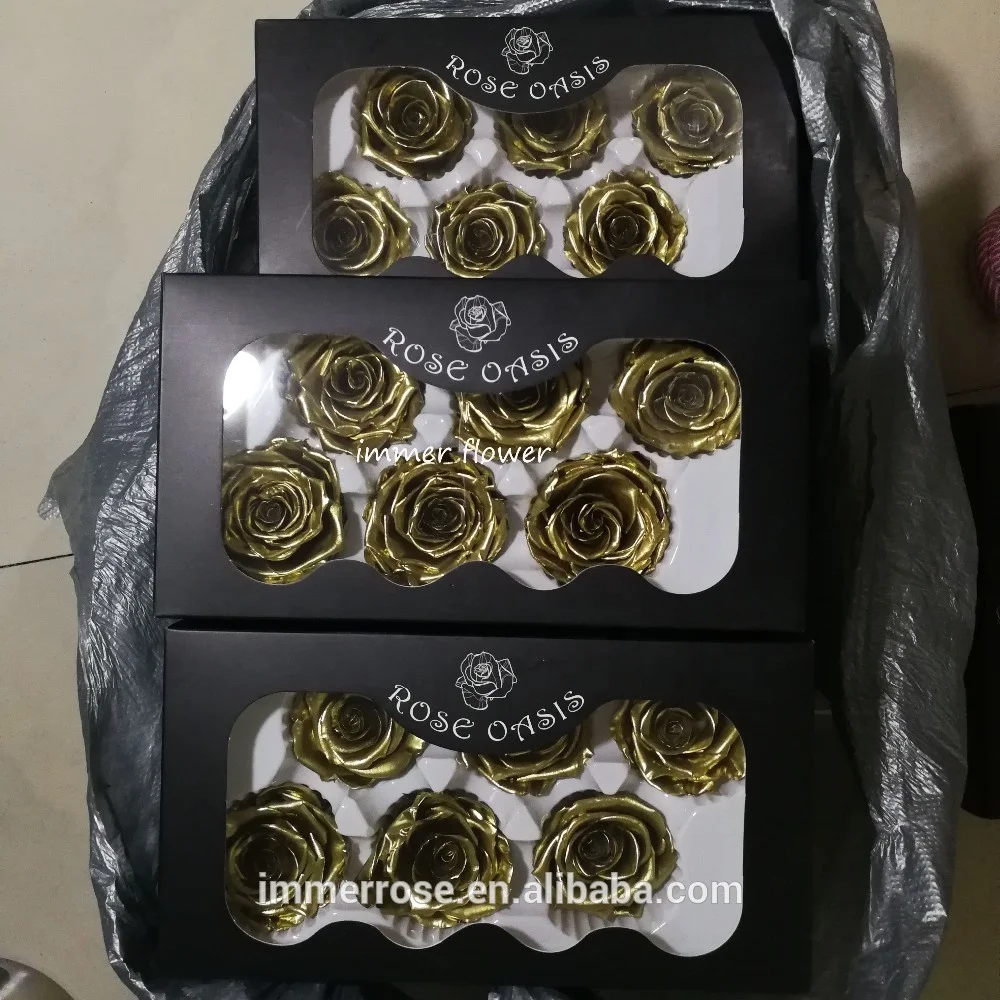 Beautiful gold and silver rosese preserved flower for holiday