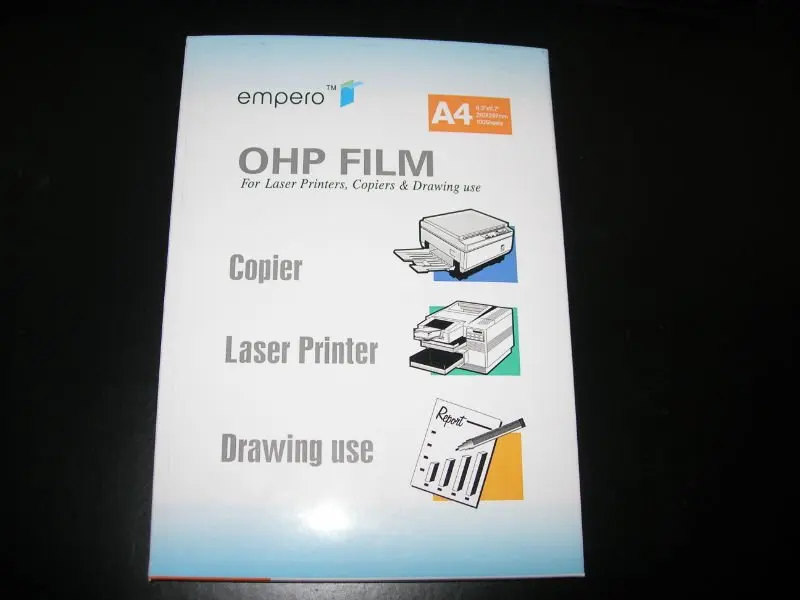 A4(210*297mm) 100mic without  paper  High Transparent Clear OHP Film for Laser Printer