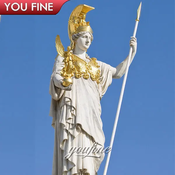 Hand Carved Natural Stone Ancient Greek Marble Mattei Athena Statue