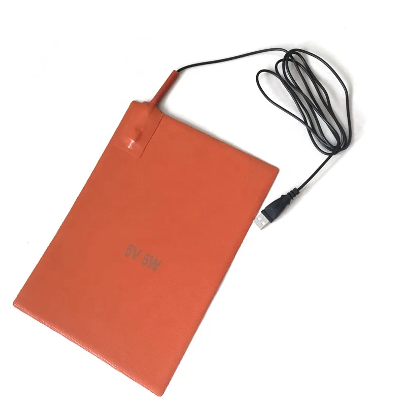 12V 24V DC power Mini Silicone rubber heating pads hot plates  with USB connectors