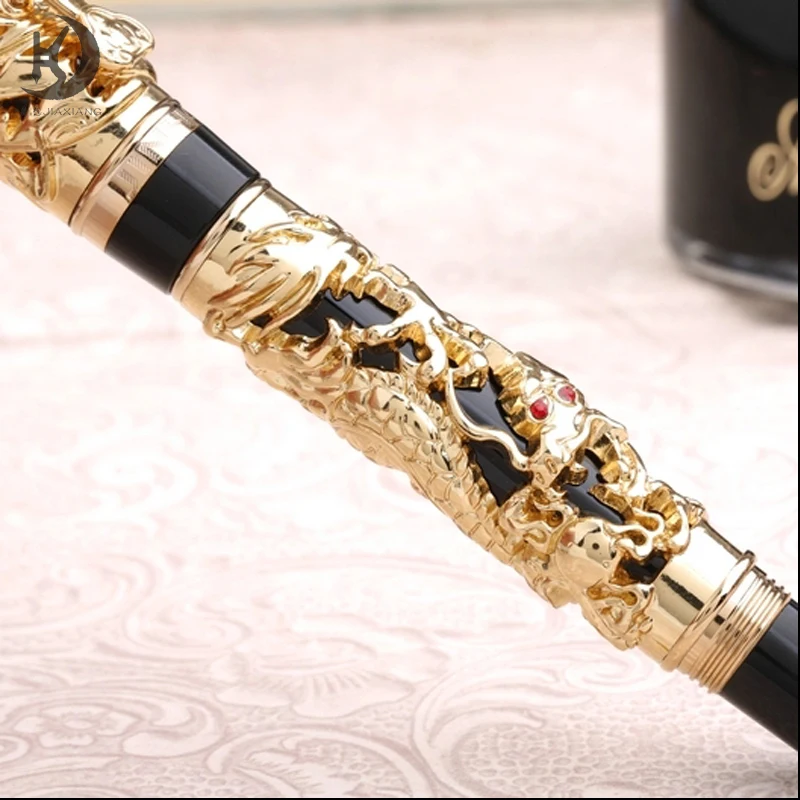 RCJH-679 Luxury Business Gift Pens Smooth Writing Jinhao Brand Dragon Pen High Quality Heavy Metal Gold Roller Pen For Church