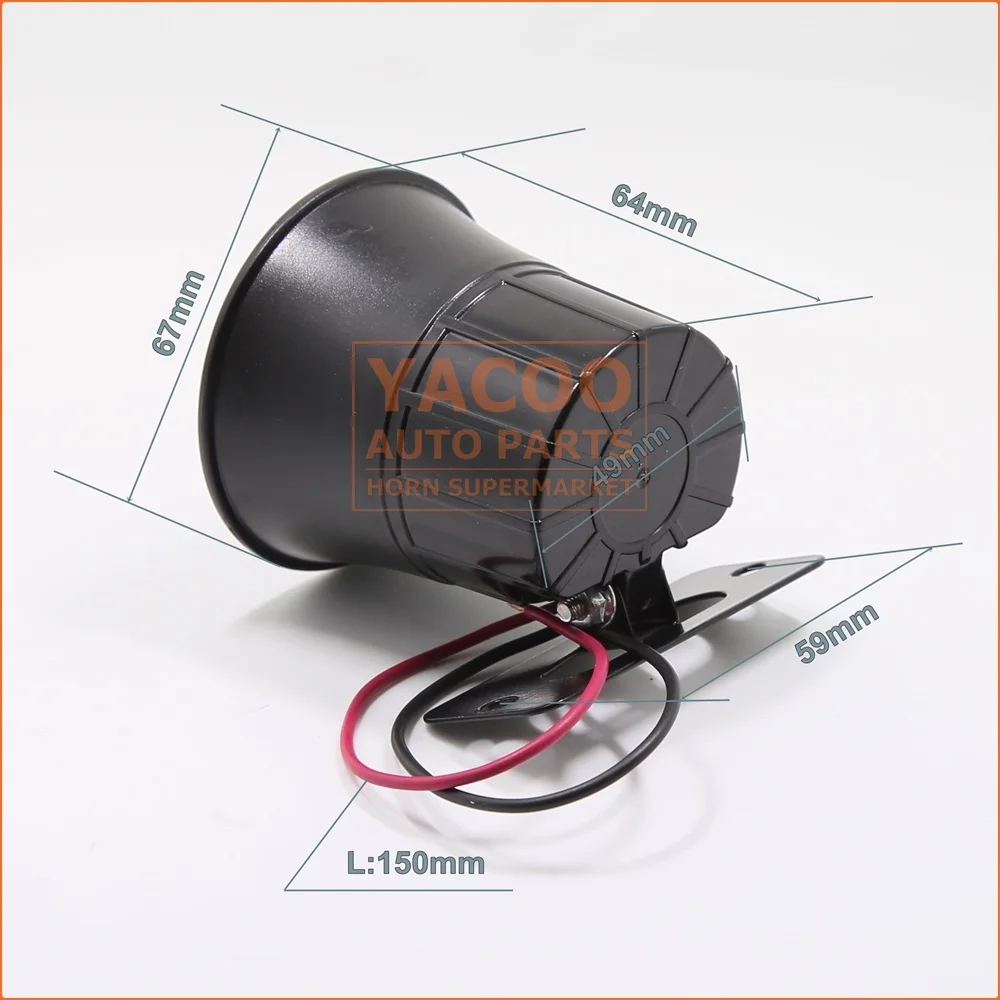 12V Factory Made Cheap Auto Siren Alarm Buzzer Horn with Dual Tone Electric Speaker