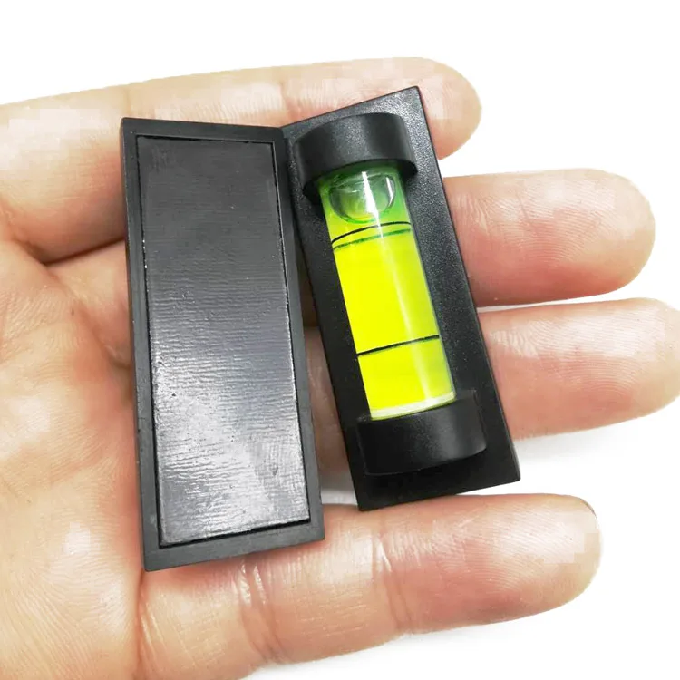 Magnetic stripe mini bubble level