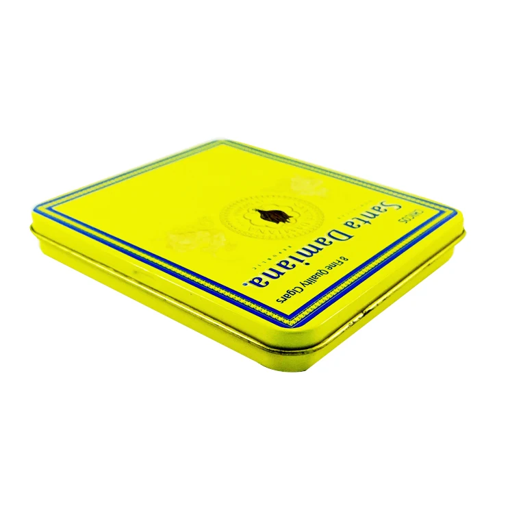 110*96*12MM Offset Printing rectangle hinged lids metal cigar case tin box for cigarette