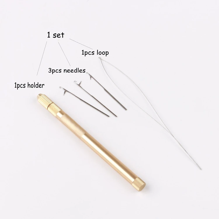 Многофункциональная аллюминиваемая крюк иглы петли нити для микро кольца бусины ссылки i-образные пряди волос наращивания