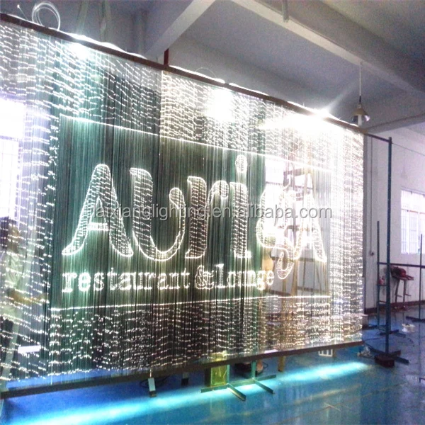 Side and End glow 3*0.75mm sparkle fiber optic cables fancy curtain with your logo or with your design