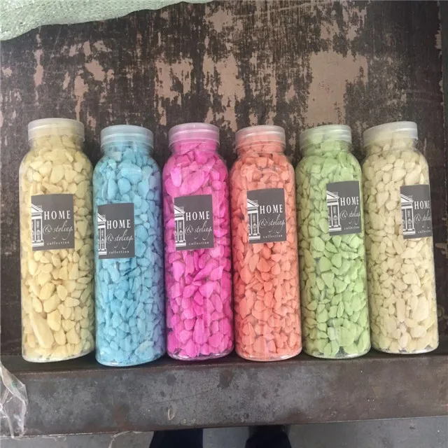 
dyed blue colored gravel for landscaping 