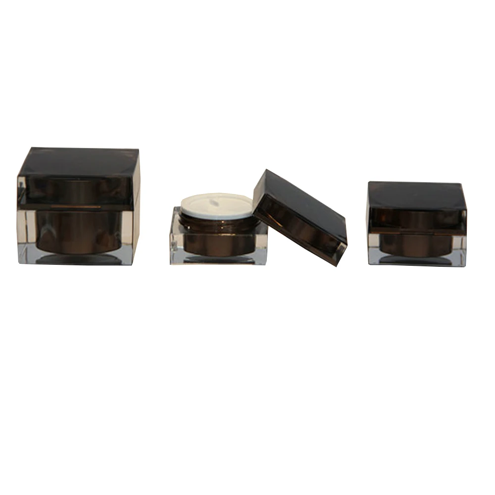 1 oz Acrylic Clear Square Cosmetic Cream Jar For Face Cream