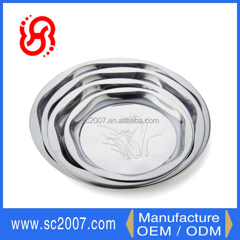 Seven-side shape irregular design food serving tray for candy stainless steel