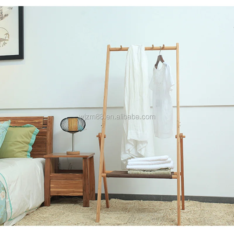 bamboo clothes hanger rack stand, freestanding Coat Rack Hat Hanger Holder Hooks wholesale