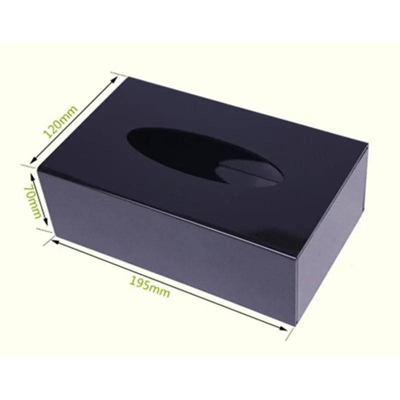 1set Christmas Gift Black Top Grade Acrylic Tissue Box Home Decor Rectangle napkin holder car tissue box cover servilletero caja