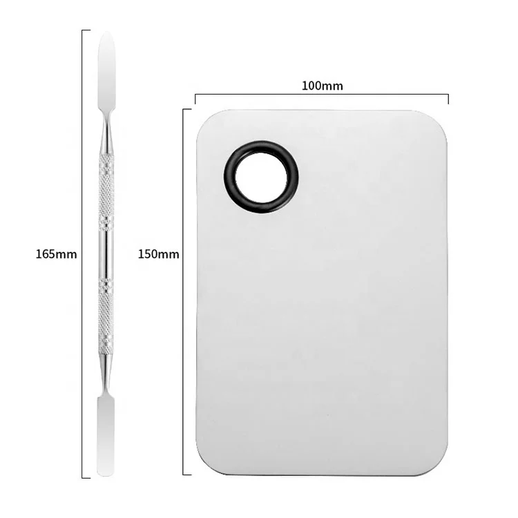 Sialia High Quality Nail Art Cosmetic Tools Stainless Steel Makeup Nail Palette With Spatula Professional