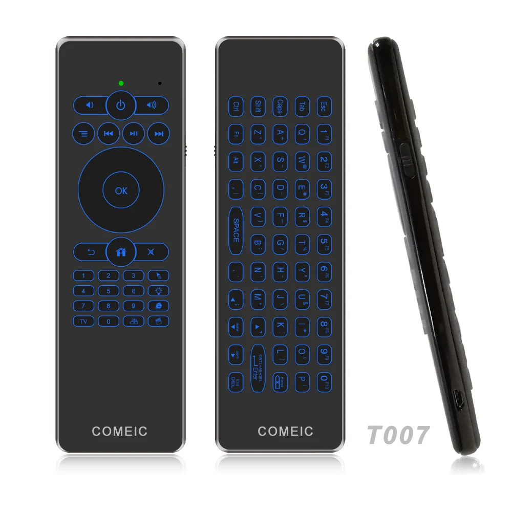 Mini RF Wireless Fly Air Mouse IR Remote Control Backlit Keyboard for Onida samsung lg smart TV box Android iptv voice